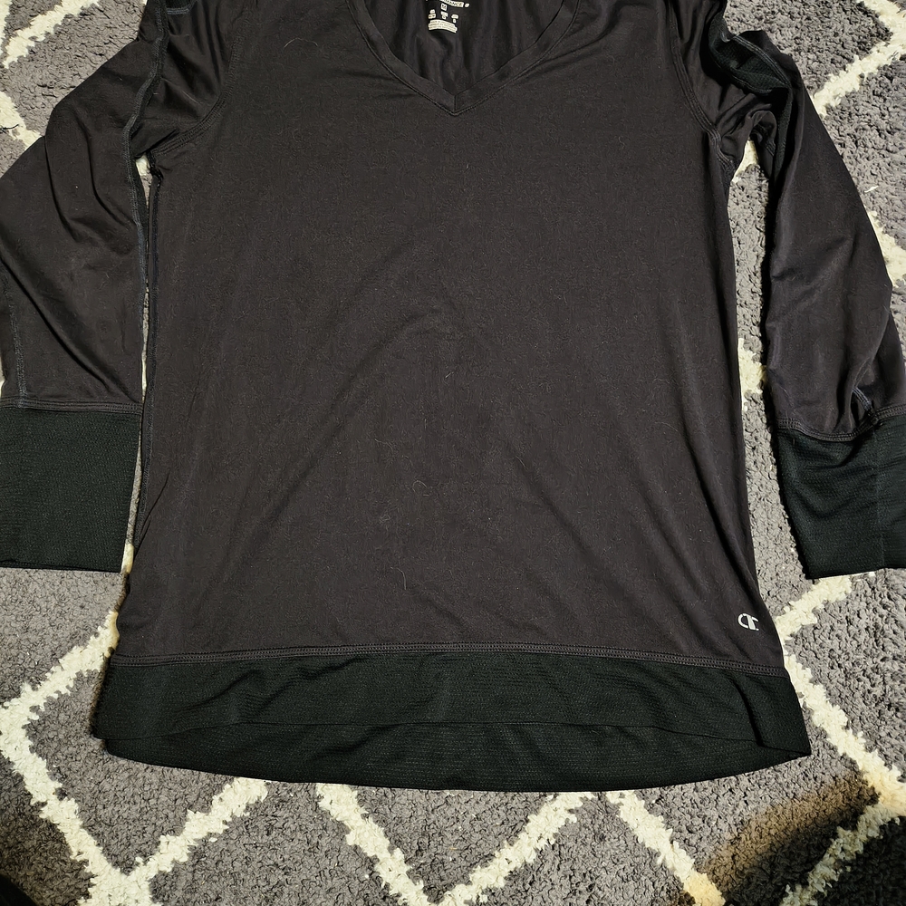 Champion Women's Black V-Neck Sweatshirt